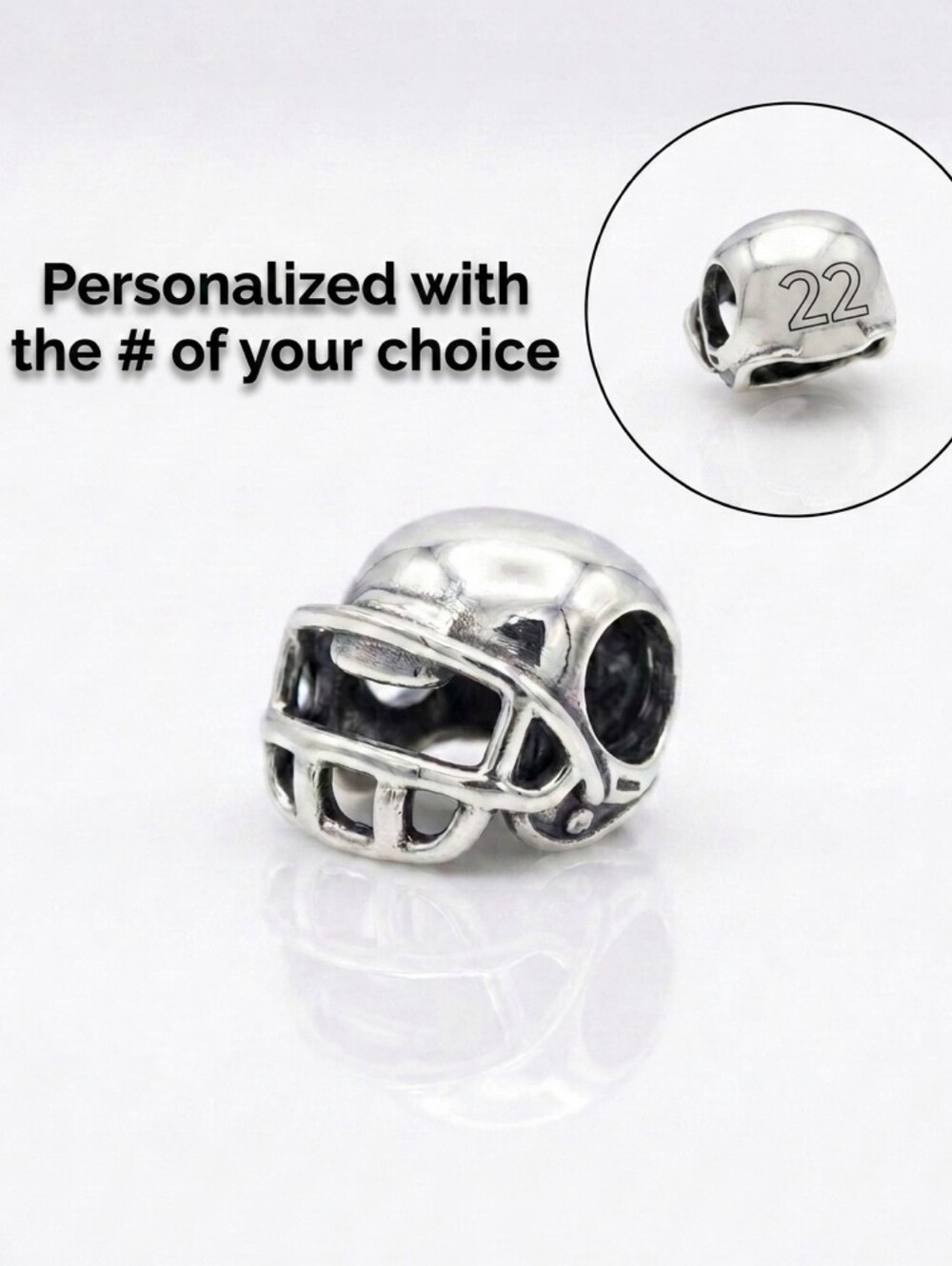 Personalized Football Helmet Bracelet Charm